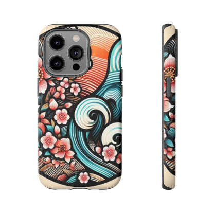 浮世絵調の携帯カバー。和柄、着物や帯で使用されている模様の携帯電話カバー。