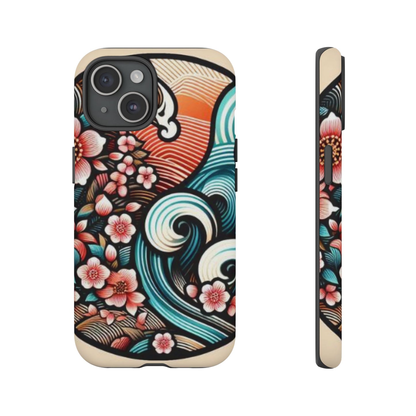 浮世絵調の携帯カバー。和柄、着物や帯で使用されている模様の携帯電話カバー。