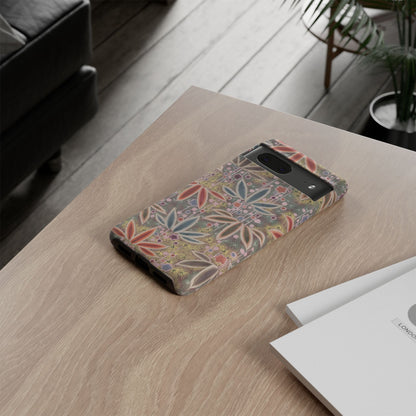 和柄、日本の伝統文様、植物柄、着物や帯などに用いられた模様のスマホケース