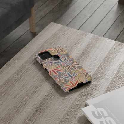 和柄、日本の伝統文様、植物柄、着物や帯などに用いられた模様のスマホケース