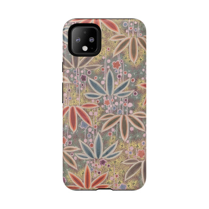 和柄、日本の伝統文様、植物柄、着物や帯などに用いられた模様のスマホケース