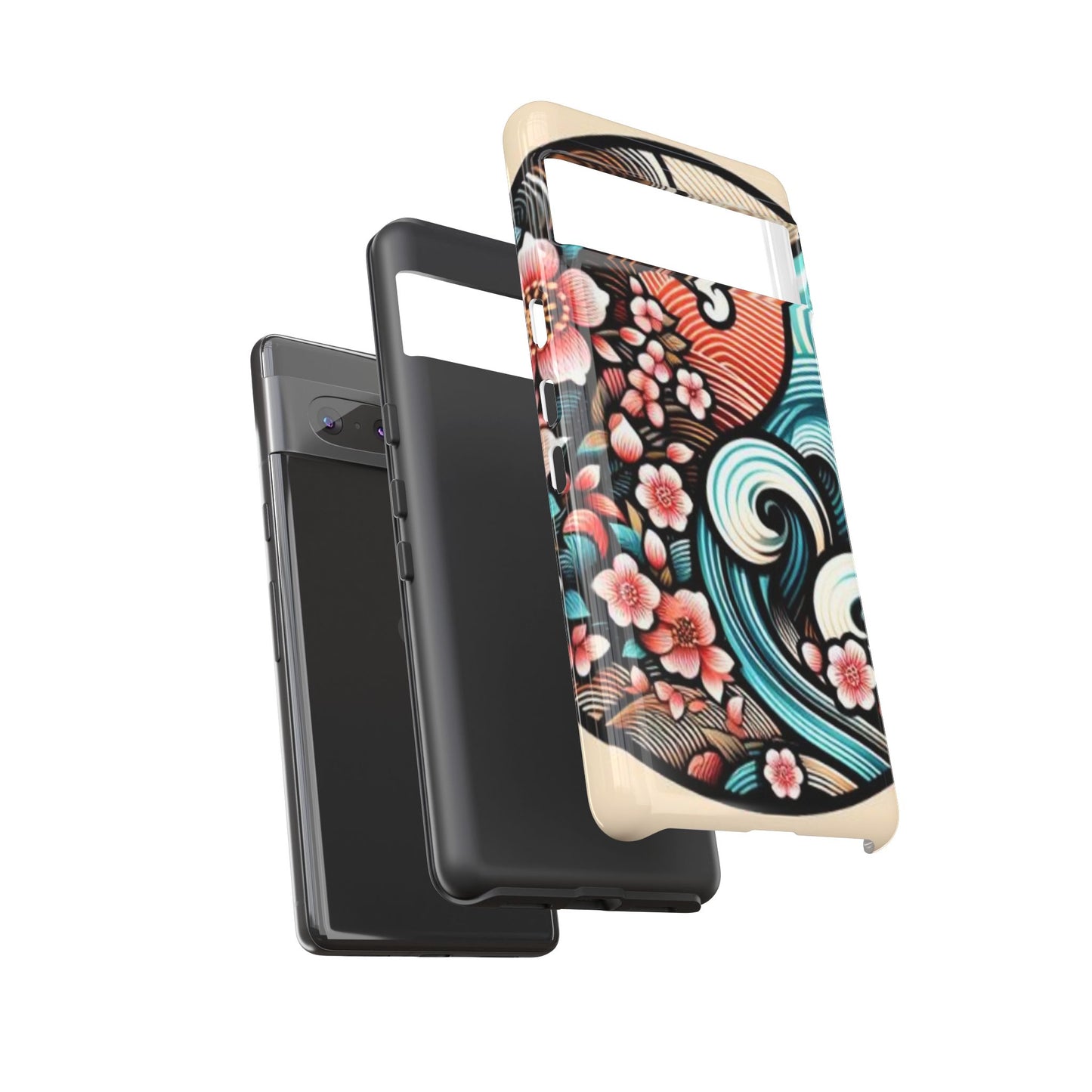 浮世絵調の携帯カバー。和柄、着物や帯で使用されている模様の携帯電話カバー。