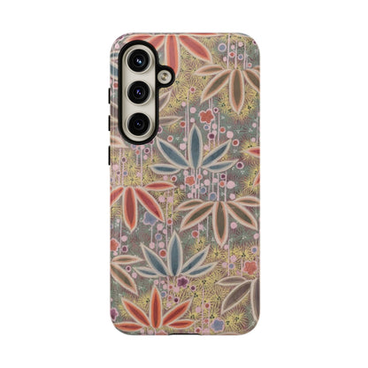 和柄、日本の伝統文様、植物柄、着物や帯などに用いられた模様のスマホケース