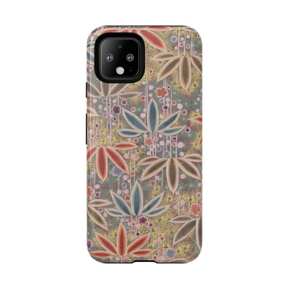 和柄、日本の伝統文様、植物柄、着物や帯などに用いられた模様のスマホケース