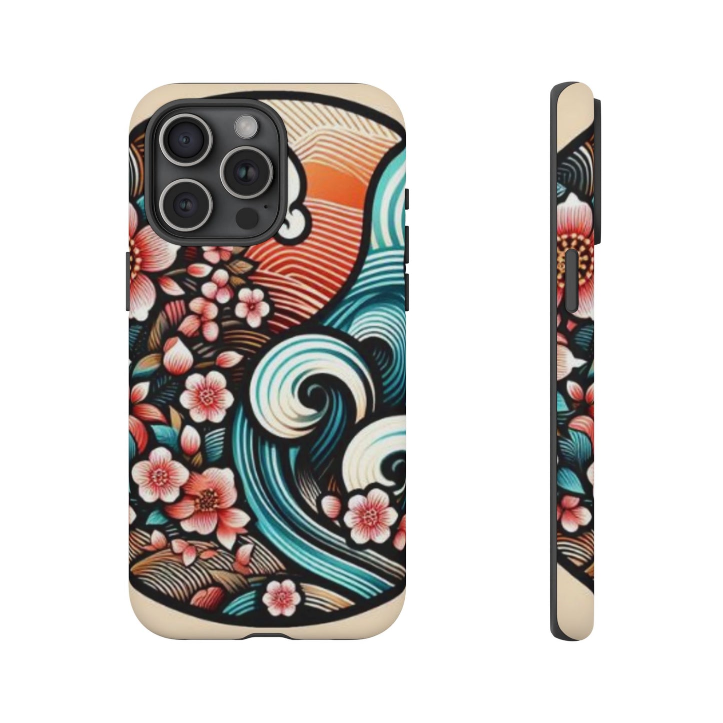 浮世絵調の携帯カバー。和柄、着物や帯で使用されている模様の携帯電話カバー。