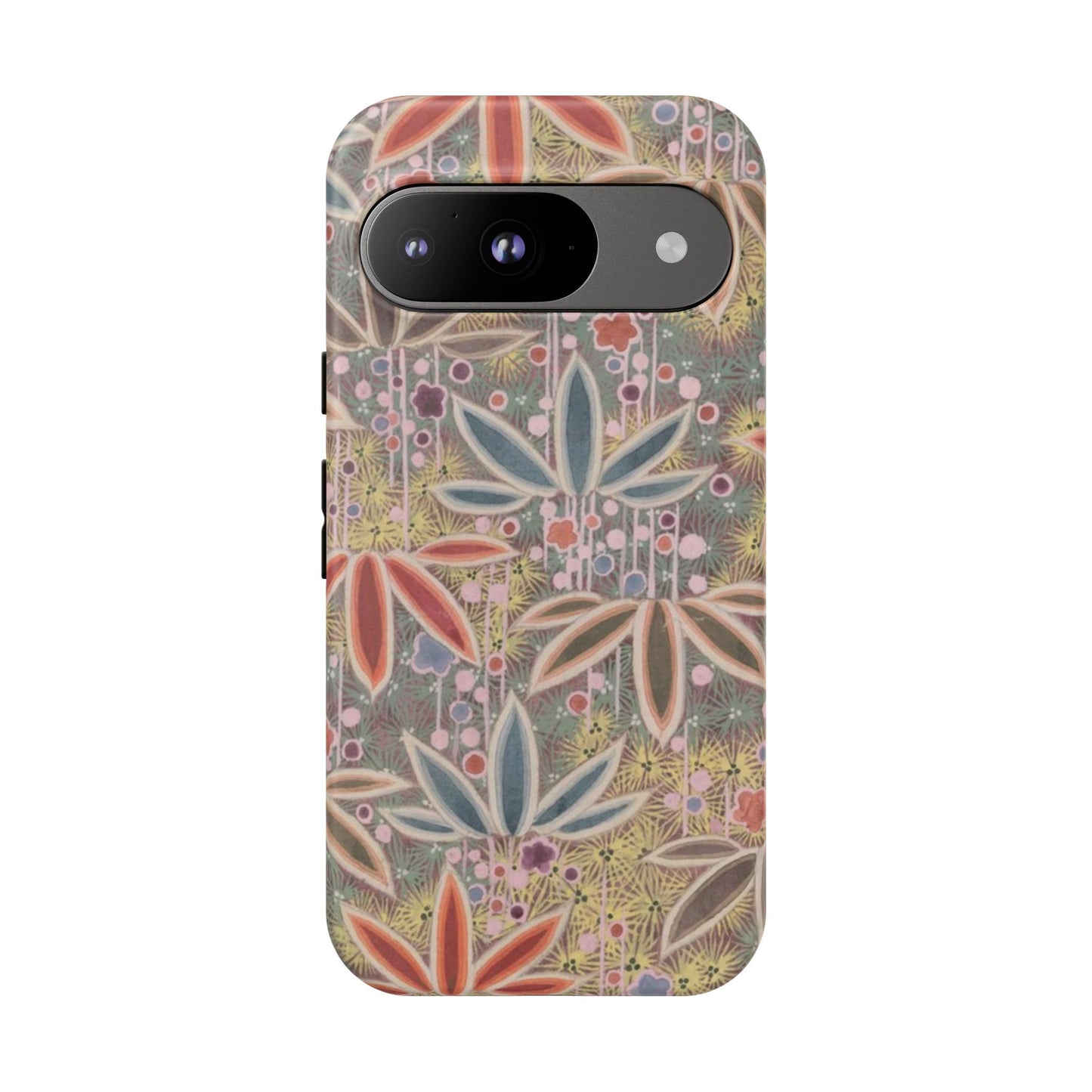 和柄、日本の伝統文様、植物柄、着物や帯などに用いられた模様のスマホケース