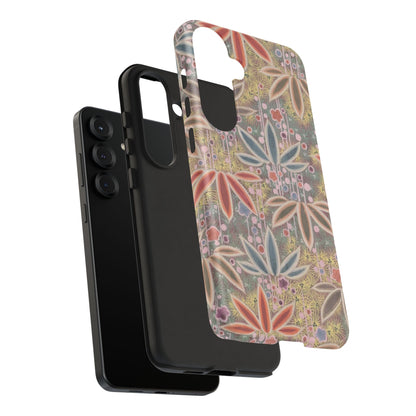 和柄、日本の伝統文様、植物柄、着物や帯などに用いられた模様のスマホケース