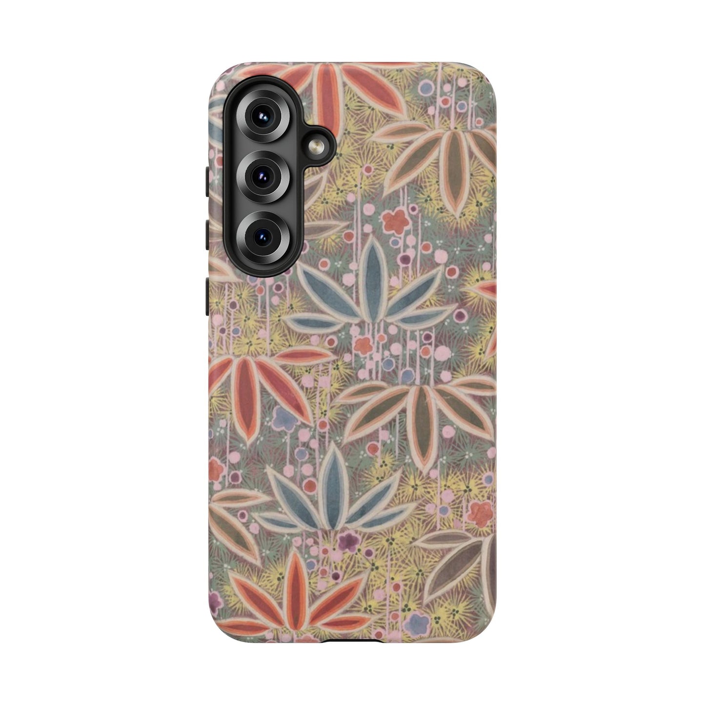 和柄、日本の伝統文様、植物柄、着物や帯などに用いられた模様のスマホケース