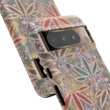和柄、日本の伝統文様、植物柄、着物や帯などに用いられた模様のスマホケース