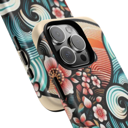 浮世絵調の携帯カバー。和柄、着物や帯で使用されている模様の携帯電話カバー。