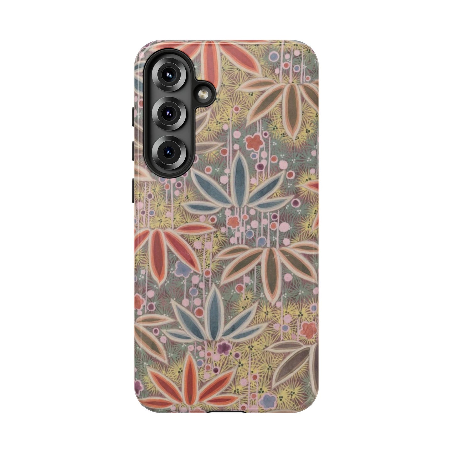 和柄、日本の伝統文様、植物柄、着物や帯などに用いられた模様のスマホケース