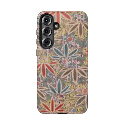 和柄、日本の伝統文様、植物柄、着物や帯などに用いられた模様のスマホケース