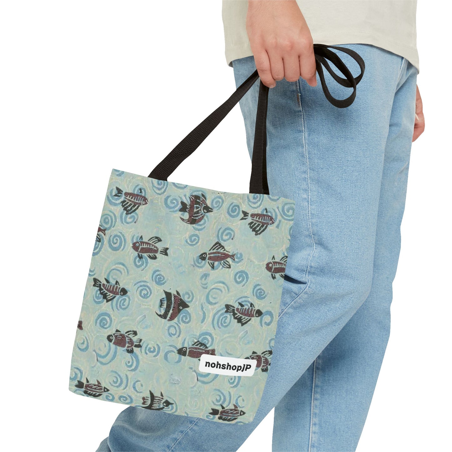 Aquatic Adventure Tote Bag, Fish Pattern Tote, Eco-Friendly Shopping Bag, Beach Day Essentials, Travel Companion