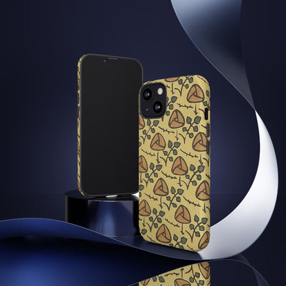 花柄タフスマホケース - 着物や帯で使用されている模様、アウトドア愛好家のためのヴィンテージナチュラルデザイン