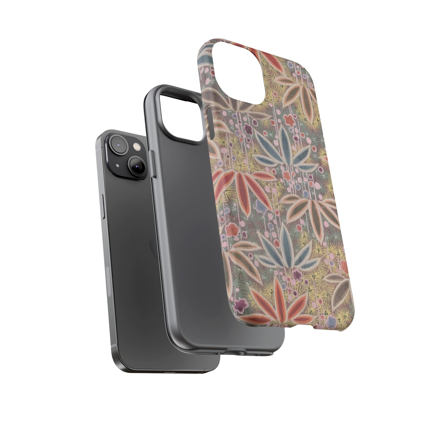 和柄、日本の伝統文様、植物柄、着物や帯などに用いられた模様のスマホケース