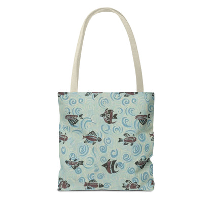 Aquatic Adventure Tote Bag, Fish Pattern Tote, Eco-Friendly Shopping Bag, Beach Day Essentials, Travel Companion