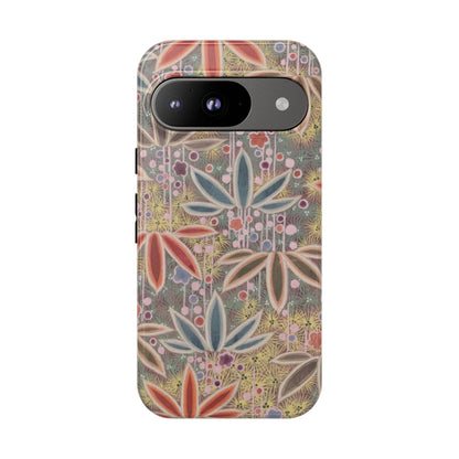 和柄、日本の伝統文様、植物柄、着物や帯などに用いられた模様のスマホケース