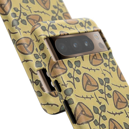 花柄タフスマホケース - 着物や帯で使用されている模様、アウトドア愛好家のためのヴィンテージナチュラルデザイン