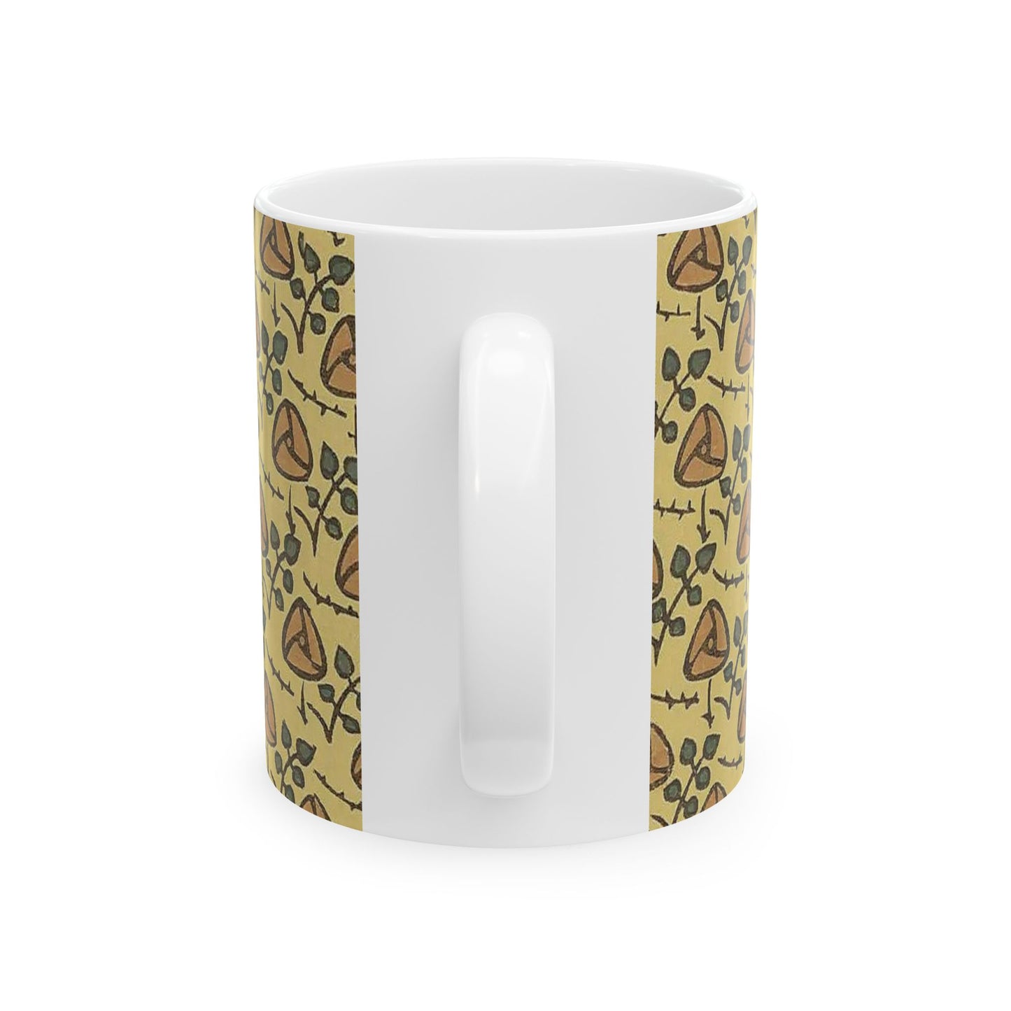 Ceramic Coffee Mug, Floral Design Tea Cup, Japanese Inspired Drinkware, Gift for Tea Lovers, Unique Kitchen Decor