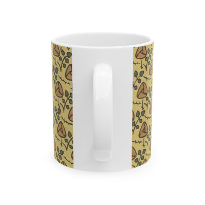 Ceramic Coffee Mug, Floral Design Tea Cup, Japanese Inspired Drinkware, Gift for Tea Lovers, Unique Kitchen Decor