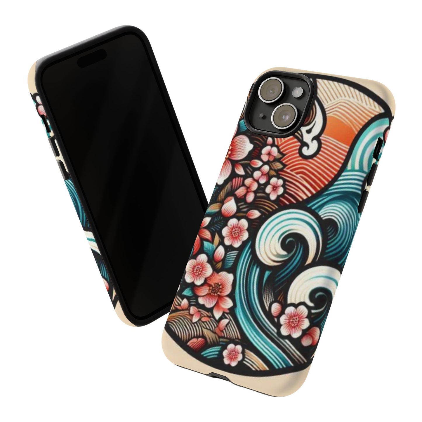浮世絵調の携帯カバー。和柄、着物や帯で使用されている模様の携帯電話カバー。