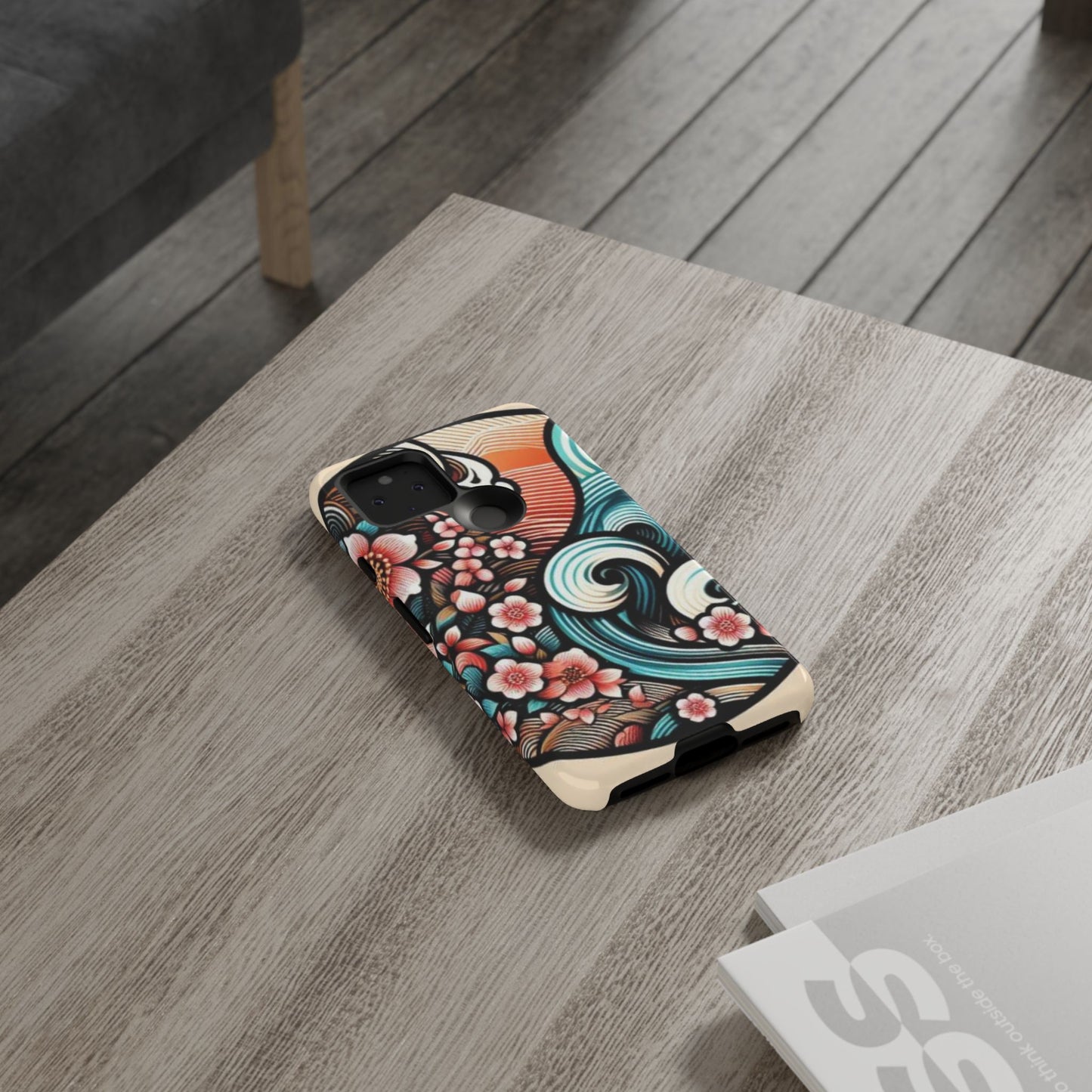 浮世絵調の携帯カバー。和柄、着物や帯で使用されている模様の携帯電話カバー。