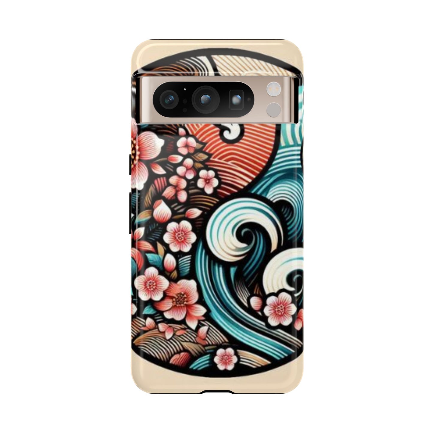 浮世絵調の携帯カバー。和柄、着物や帯で使用されている模様の携帯電話カバー。