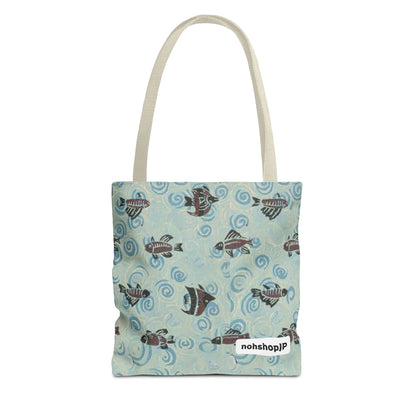 Aquatic Adventure Tote Bag, Fish Pattern Tote, Eco-Friendly Shopping Bag, Beach Day Essentials, Travel Companion