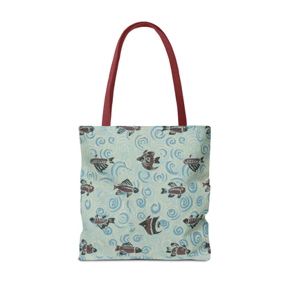 Aquatic Adventure Tote Bag, Fish Pattern Tote, Eco-Friendly Shopping Bag, Beach Day Essentials, Travel Companion