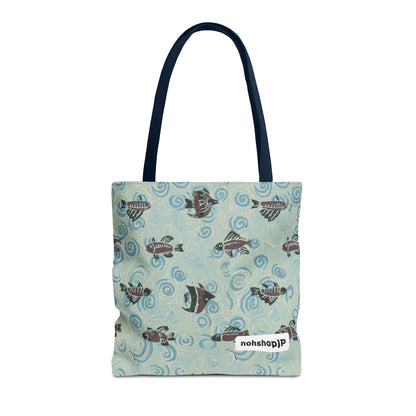Aquatic Adventure Tote Bag, Fish Pattern Tote, Eco-Friendly Shopping Bag, Beach Day Essentials, Travel Companion