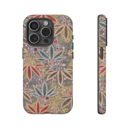和柄、日本の伝統文様、植物柄、着物や帯などに用いられた模様のスマホケース