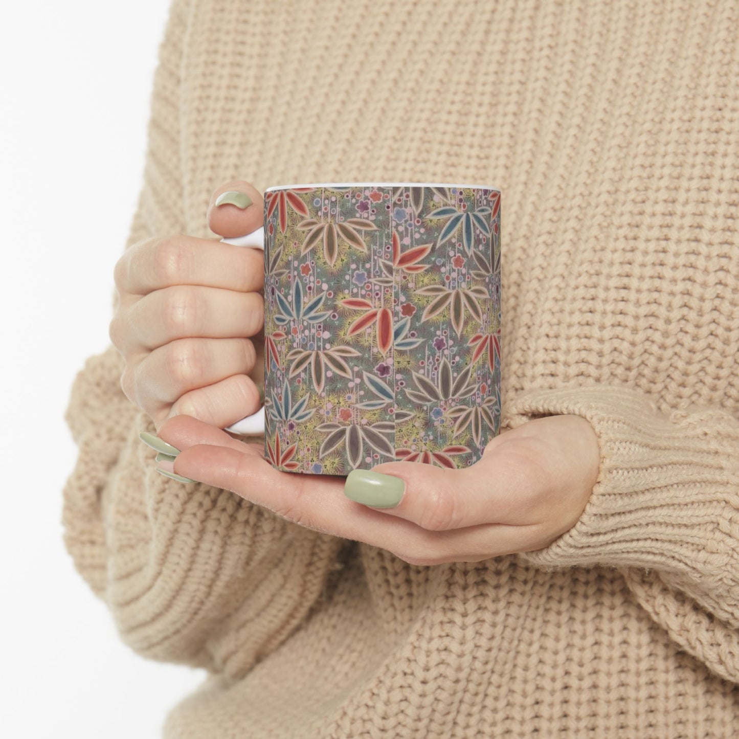 Japanese patterns, traditional Japanese patterns Ceramic Mug - Artistic 11oz & 15oz Coffee Cups for Nature Lovers