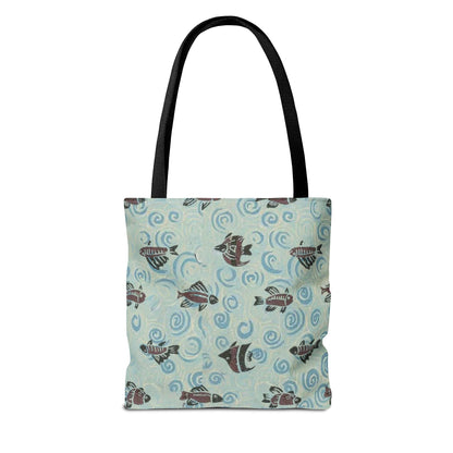 Aquatic Adventure Tote Bag, Fish Pattern Tote, Eco-Friendly Shopping Bag, Beach Day Essentials, Travel Companion