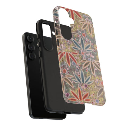 和柄、日本の伝統文様、植物柄、着物や帯などに用いられた模様のスマホケース