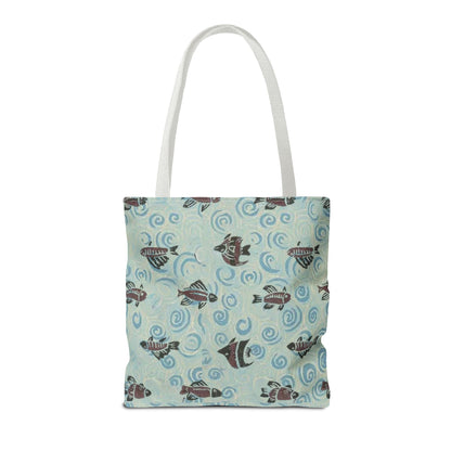 Aquatic Adventure Tote Bag, Fish Pattern Tote, Eco-Friendly Shopping Bag, Beach Day Essentials, Travel Companion