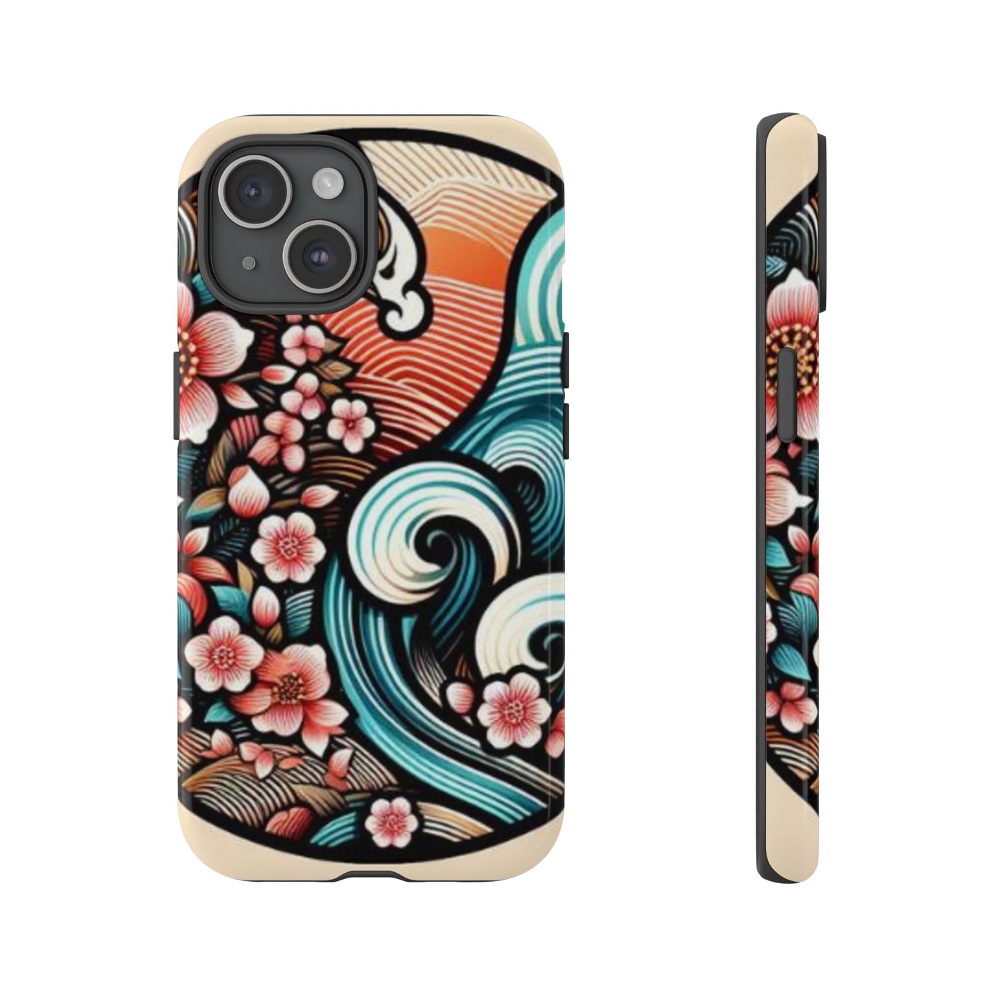 浮世絵調の携帯カバー。和柄、着物や帯で使用されている模様の携帯電話カバー。