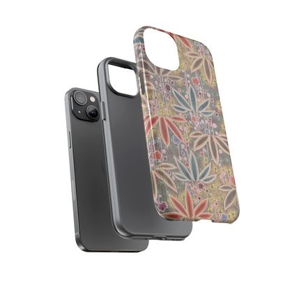 和柄、日本の伝統文様、植物柄、着物や帯などに用いられた模様のスマホケース