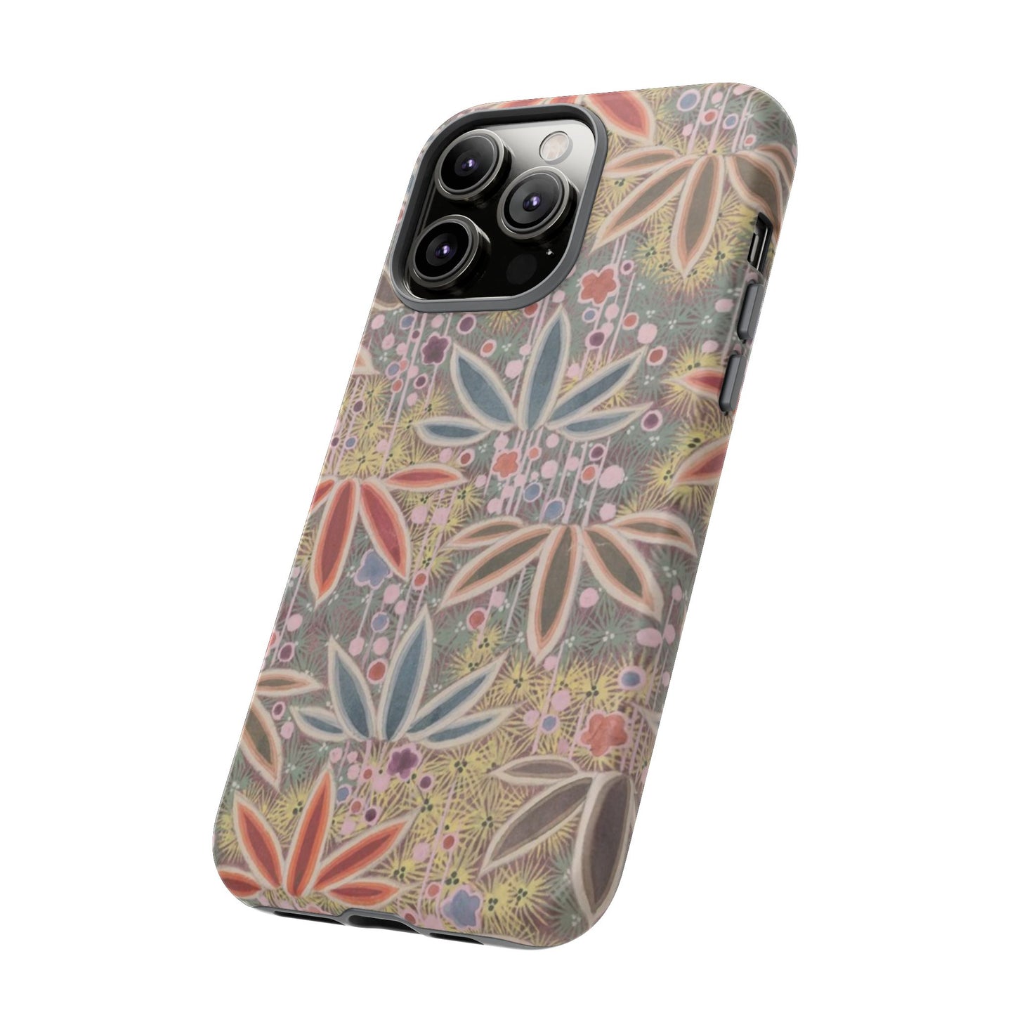 和柄、日本の伝統文様、植物柄、着物や帯などに用いられた模様のスマホケース
