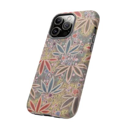 和柄、日本の伝統文様、植物柄、着物や帯などに用いられた模様のスマホケース