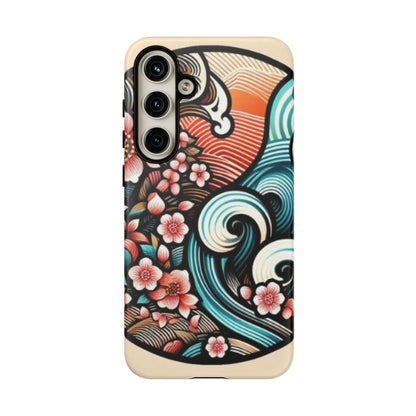 浮世絵調の携帯カバー。和柄、着物や帯で使用されている模様の携帯電話カバー。