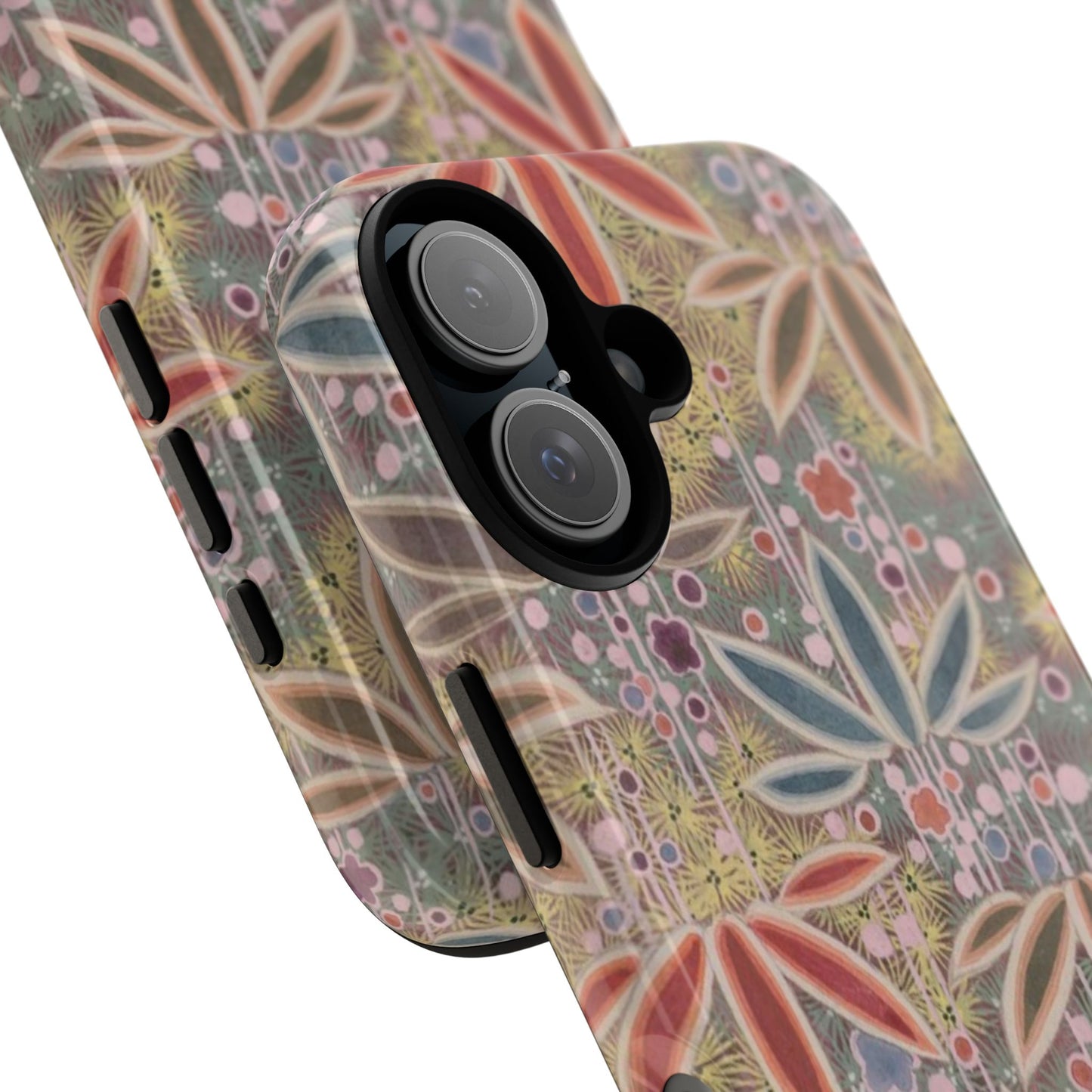 和柄、日本の伝統文様、植物柄、着物や帯などに用いられた模様のスマホケース