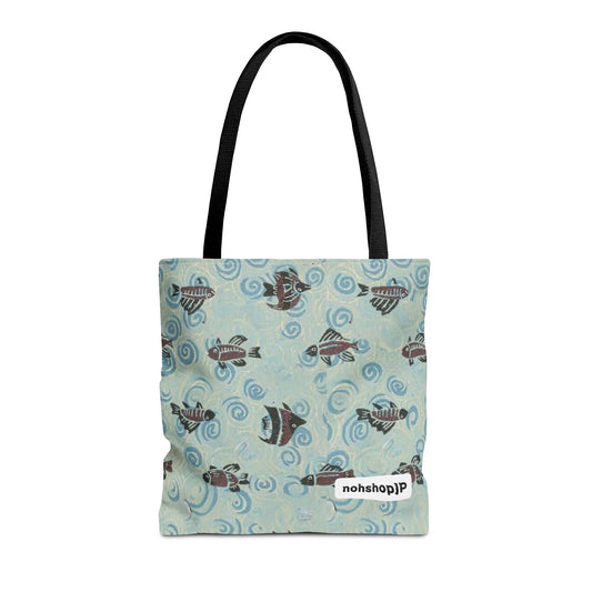 Aquatic Adventure Tote Bag, Fish Pattern Tote, Eco-Friendly Shopping Bag, Beach Day Essentials, Travel Companion
