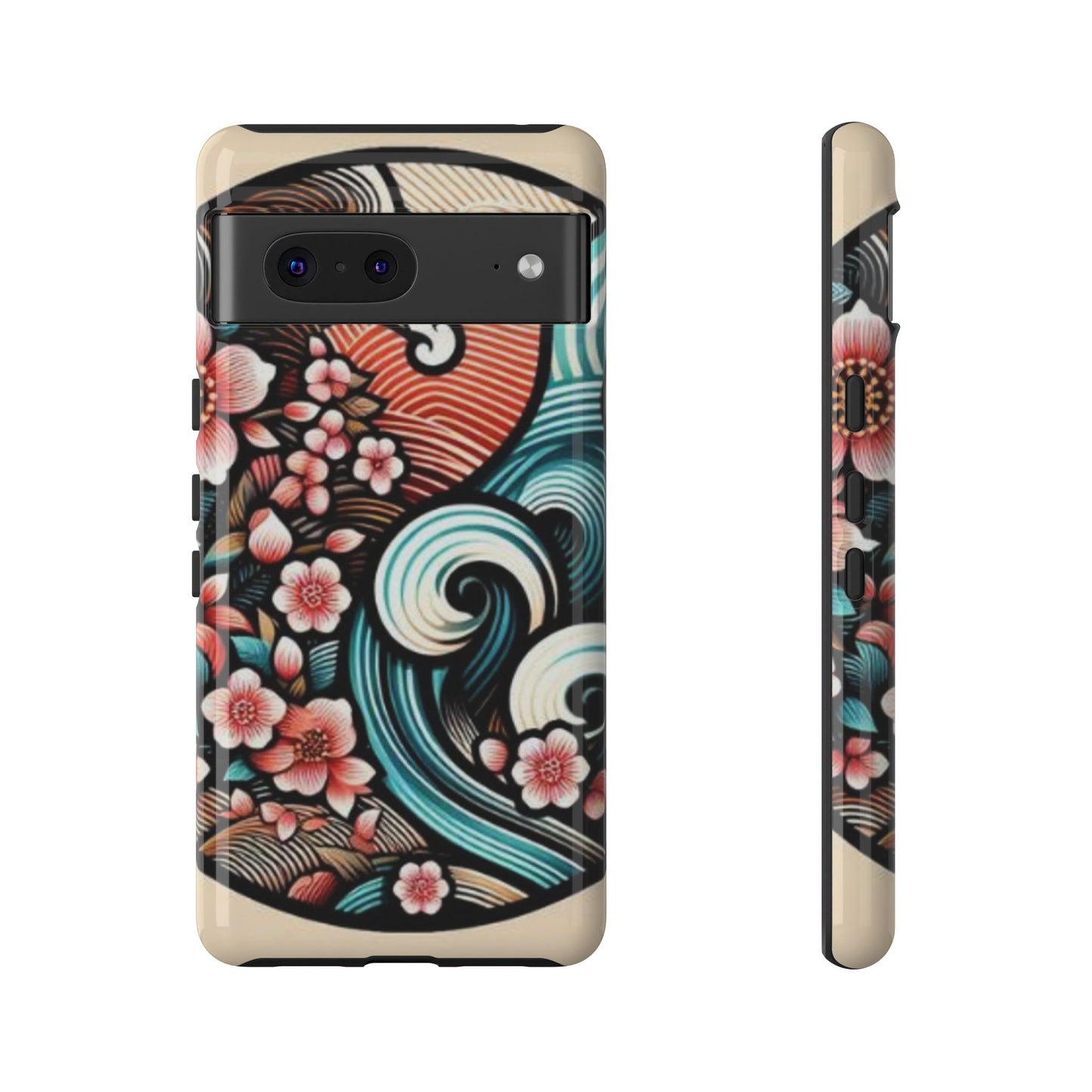 浮世絵調の携帯カバー。和柄、着物や帯で使用されている模様の携帯電話カバー。