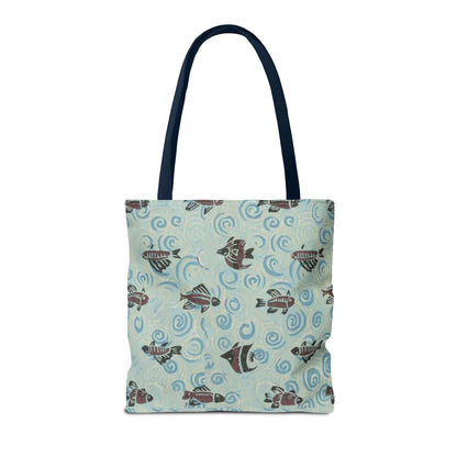 Aquatic Adventure Tote Bag, Fish Pattern Tote, Eco-Friendly Shopping Bag, Beach Day Essentials, Travel Companion