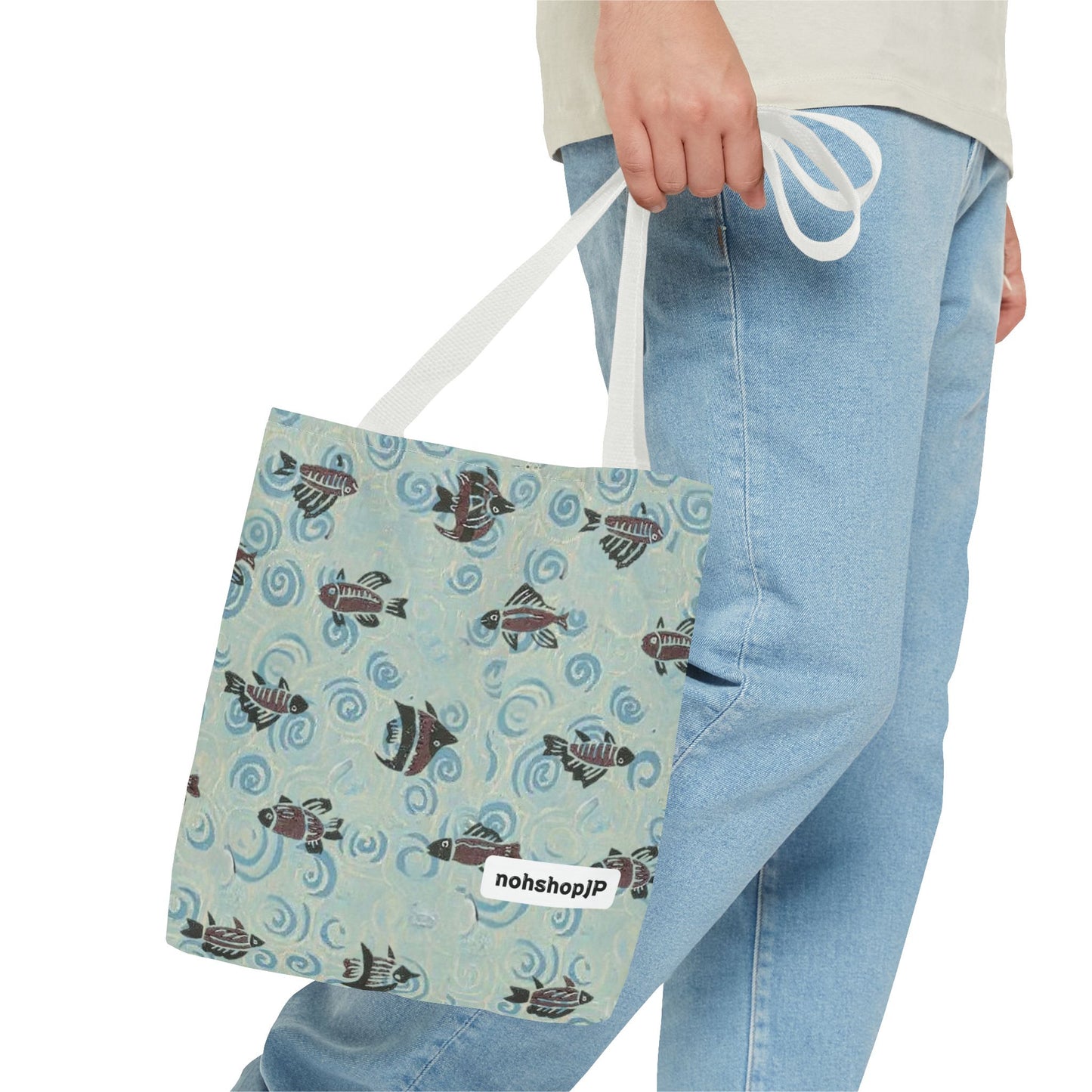 Aquatic Adventure Tote Bag, Fish Pattern Tote, Eco-Friendly Shopping Bag, Beach Day Essentials, Travel Companion