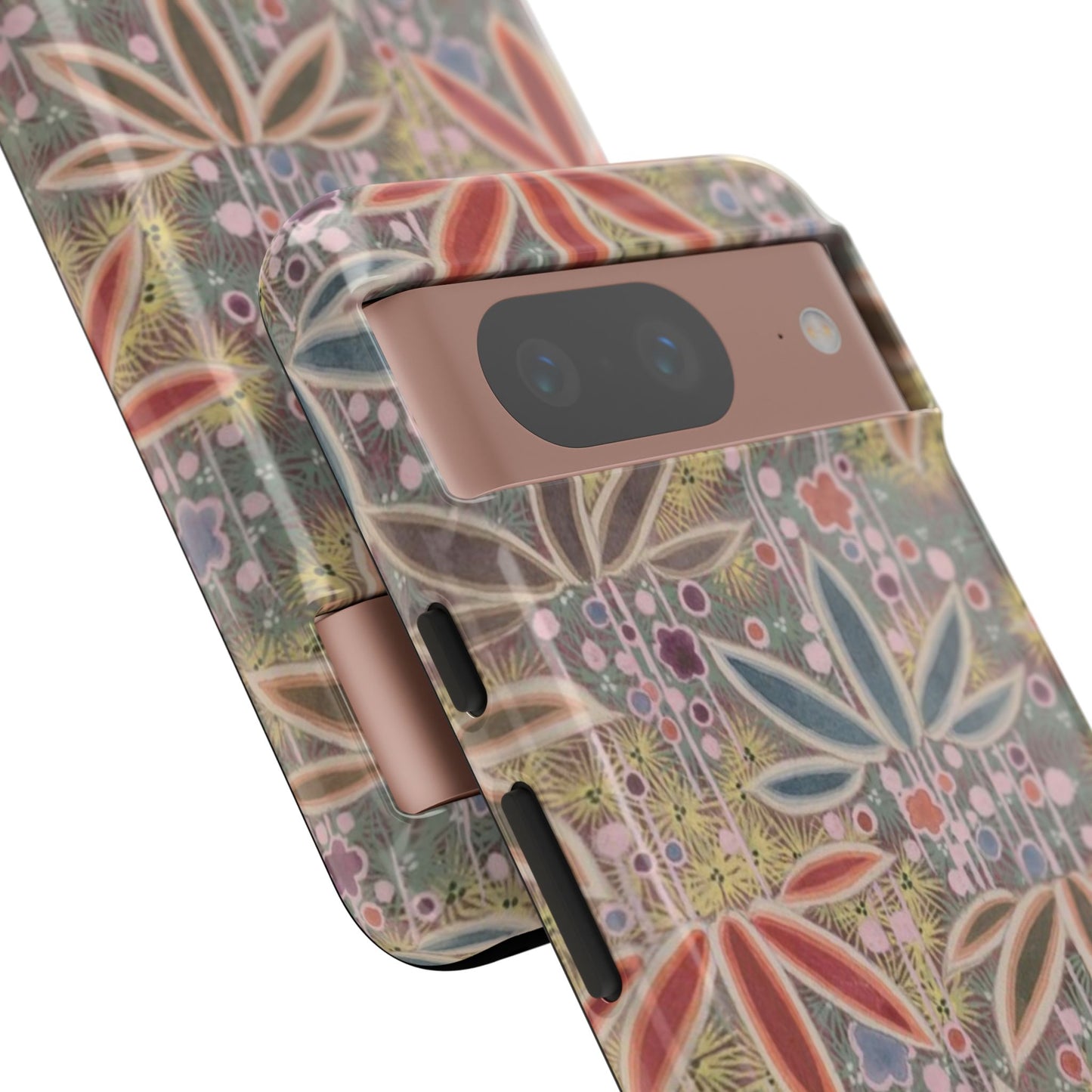 和柄、日本の伝統文様、植物柄、着物や帯などに用いられた模様のスマホケース
