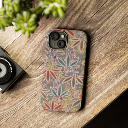 和柄、日本の伝統文様、植物柄、着物や帯などに用いられた模様のスマホケース