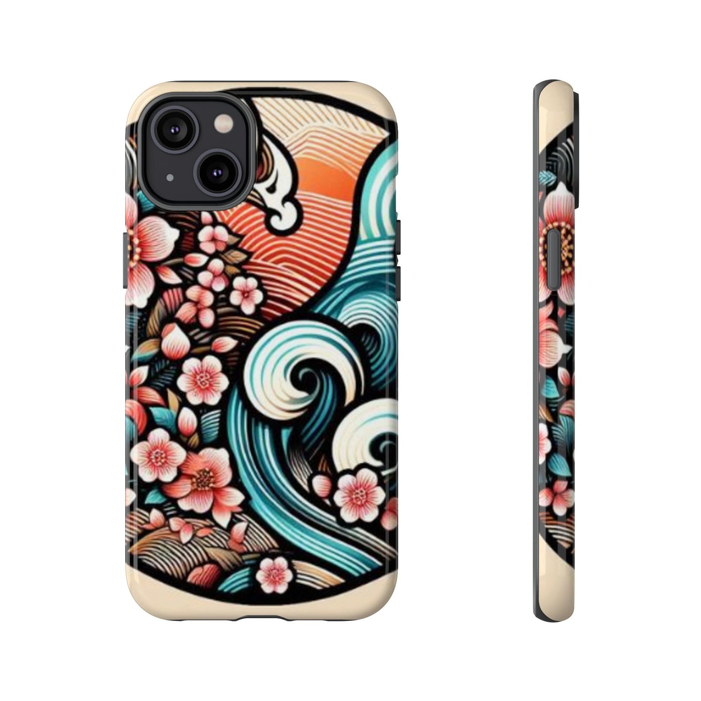 浮世絵調の携帯カバー。和柄、着物や帯で使用されている模様の携帯電話カバー。