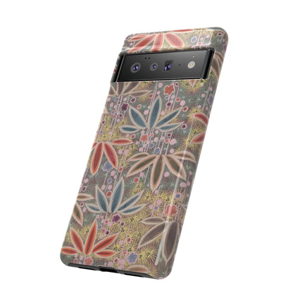 和柄、日本の伝統文様、植物柄、着物や帯などに用いられた模様のスマホケース