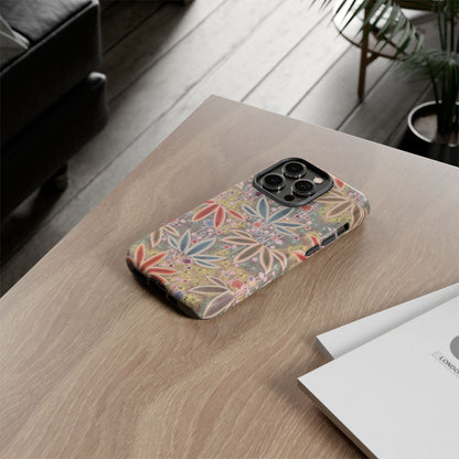 和柄、日本の伝統文様、植物柄、着物や帯などに用いられた模様のスマホケース